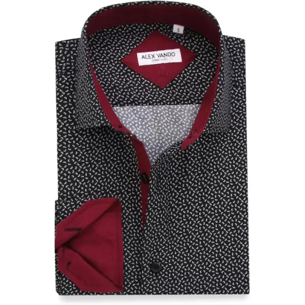 Alex Vando Mens Printed Dress Shirts Long Sleeve Regular Fit Button Down Shirt
