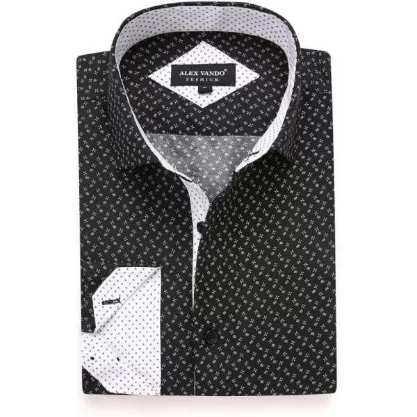 Alex Vando Mens Printed Dress Shirts Long Sleeve Regular Fit Button Down Shirt