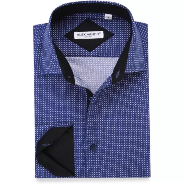Alex Vando Mens Printed Dress Shirts Long Sleeve Regular Fit Button Down Shirt