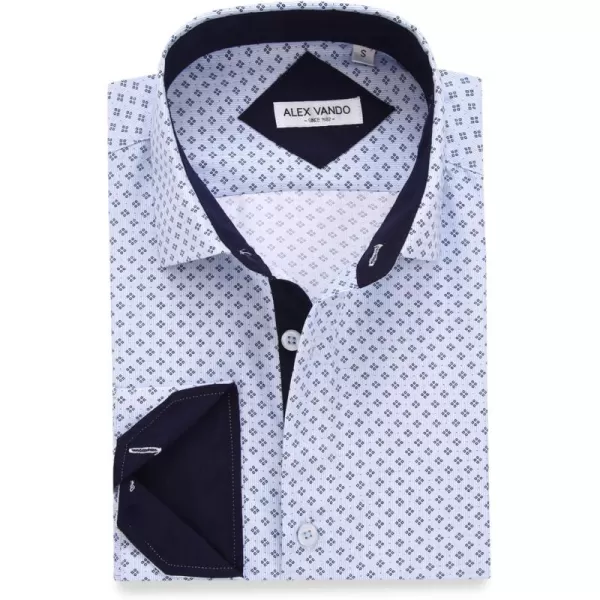 Alex Vando Mens Printed Dress Shirts Long Sleeve Regular Fit Button Down Shirt