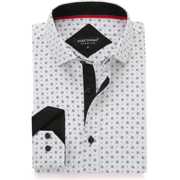 Alex Vando Mens Printed Dress Shirts Long Sleeve Regular Fit Button Down Shirt