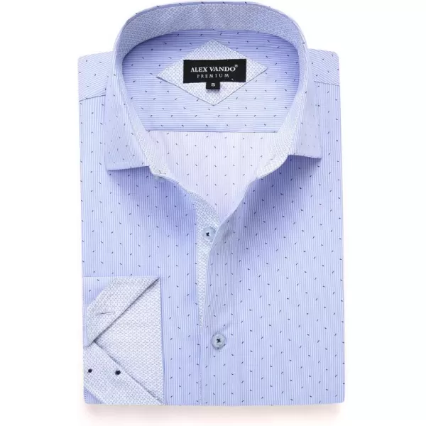 Alex Vando Mens Printed Dress Shirts Long Sleeve Regular Fit Button Down Shirt