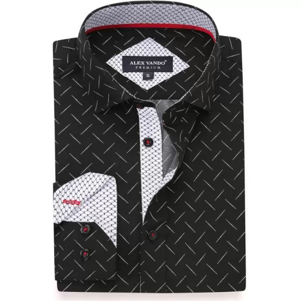 Alex Vando Mens Printed Dress Shirts Long Sleeve Regular Fit Button Down Shirt
