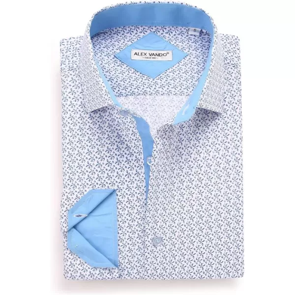 Alex Vando Mens Printed Dress Shirts Long Sleeve Regular Fit Button Down Shirt
