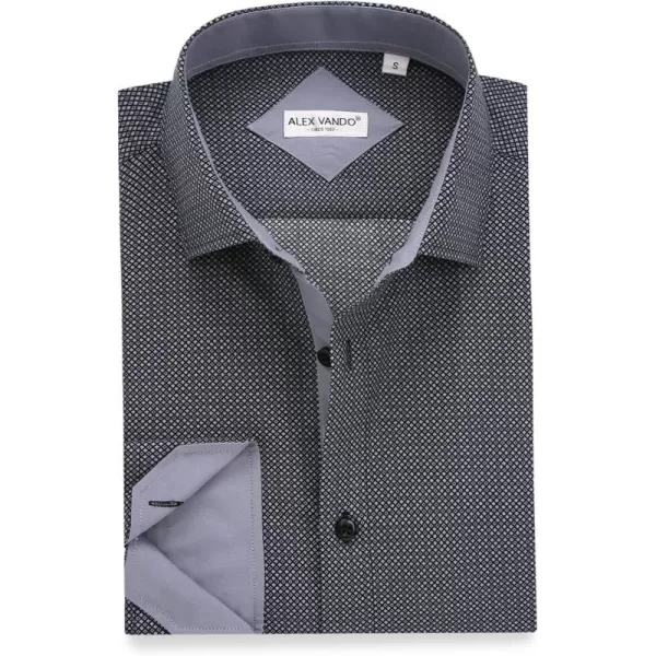 Alex Vando Mens Printed Dress Shirts Long Sleeve Regular Fit Button Down Shirt