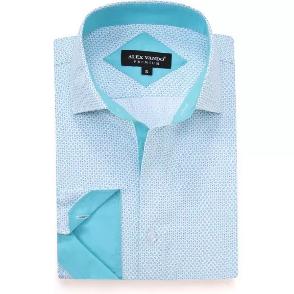 Alex Vando Mens Printed Dress Shirts Long Sleeve Regular Fit Button Down Shirt