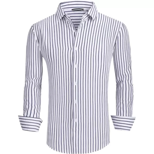 Alex Vando Mens Seersucker Dress Shirts Striped Casual Shirts for Men