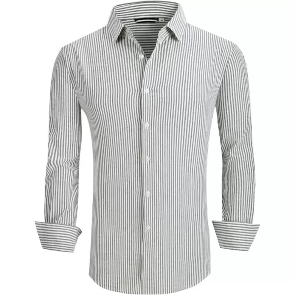 Alex Vando Mens Seersucker Dress Shirts Striped Casual Shirts for Men