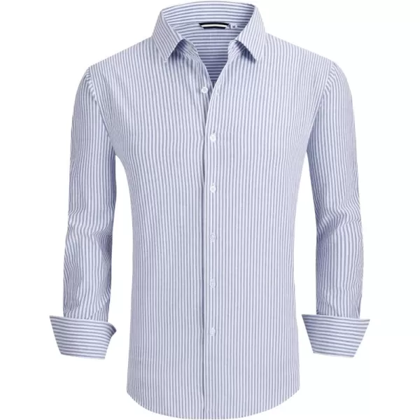 Alex Vando Mens Seersucker Dress Shirts Striped Casual Shirts for Men