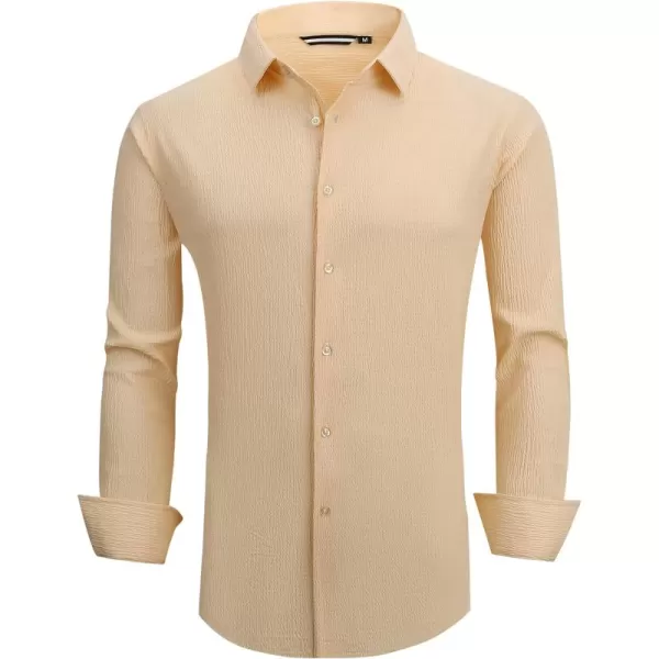 Alex Vando Mens Seersucker Dress Shirts Striped Casual Shirts for Men