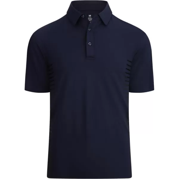 Alex Vando Mens Striped Golf Shirt Moisture Wicking Quick-Dry Sports Polo Shirts