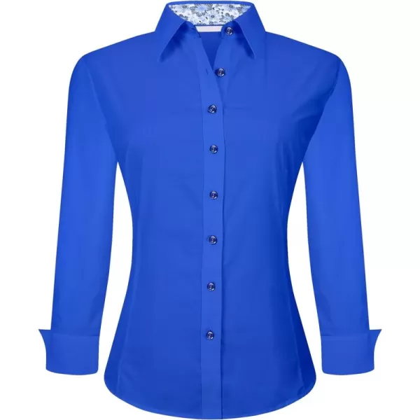 Alex Vando Womens Dress Shirts Wrinkle Free Regular Fit Long Sleeve Stretch Work Shirt