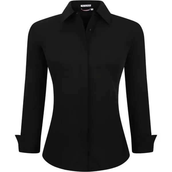 Alex Vando Womens Dress Shirts Wrinkle Free Regular Fit Long Sleeve Stretch Work Shirt