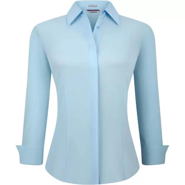 Alex Vando Womens Dress Shirts Wrinkle Free Regular Fit Long Sleeve Stretch Work Shirt