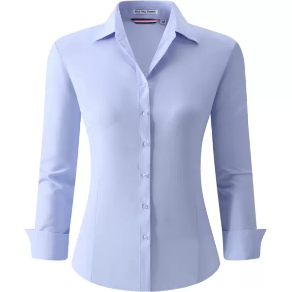 Alex Vando Womens Dress Shirts Wrinkle Free Regular Fit Long Sleeve Stretch Work Shirt