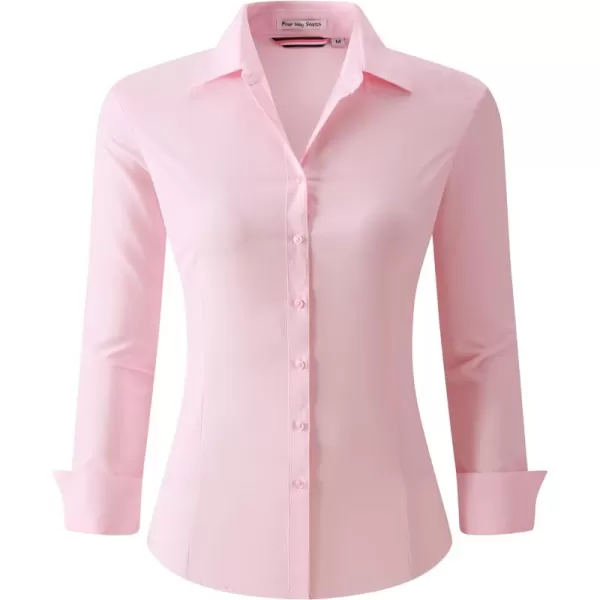 Alex Vando Womens Dress Shirts Wrinkle Free Regular Fit Long Sleeve Stretch Work Shirt