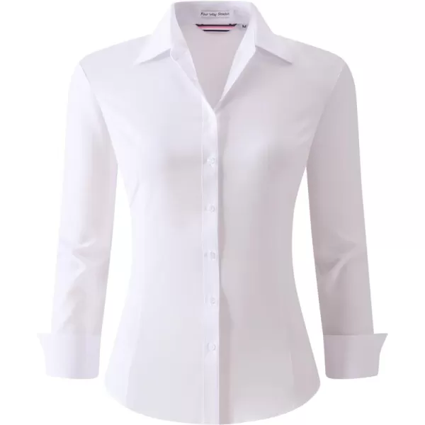 Alex Vando Womens Dress Shirts Wrinkle Free Regular Fit Long Sleeve Stretch Work Shirt
