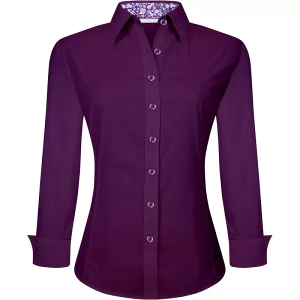 Alex Vando Womens Dress Shirts Wrinkle Free Regular Fit Long Sleeve Stretch Work Shirt