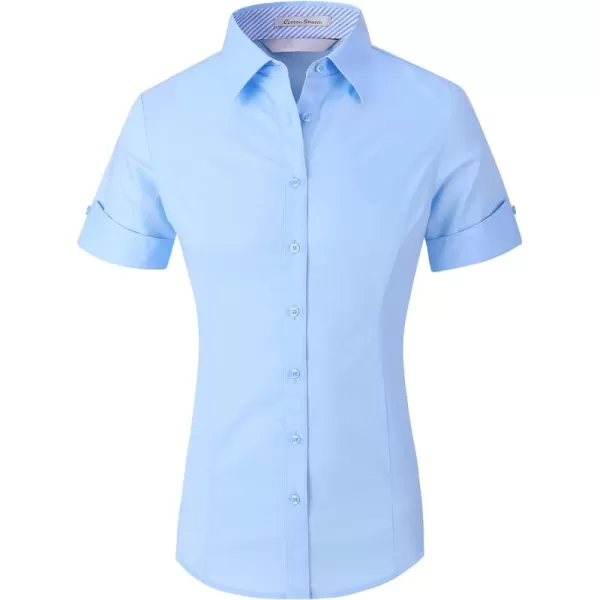Alex Vando Womens Dress Shirts Wrinkle Free Regular Fit Long Sleeve Stretch Work Shirt
