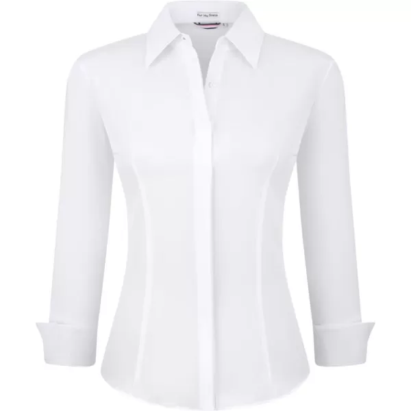 Alex Vando Womens Dress Shirts Wrinkle Free Regular Fit Long Sleeve Stretch Work Shirt