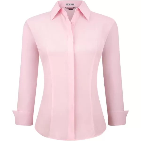 Alex Vando Womens Dress Shirts Wrinkle Free Regular Fit Long Sleeve Stretch Work Shirt