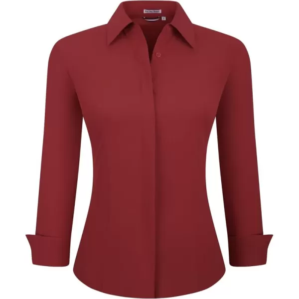 Alex Vando Womens Dress Shirts Wrinkle Free Regular Fit Long Sleeve Stretch Work Shirt
