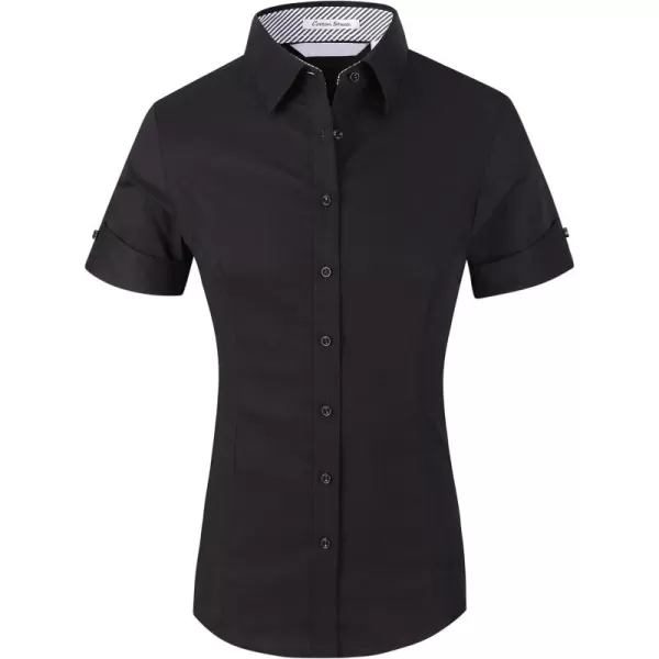 Alex Vando Womens Dress Shirts Wrinkle Free Regular Fit Long Sleeve Stretch Work Shirt