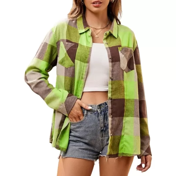 Alex Vando Womens Flannel Shirt Regular Long Sleeve Button Down Flannel Shirts for Women