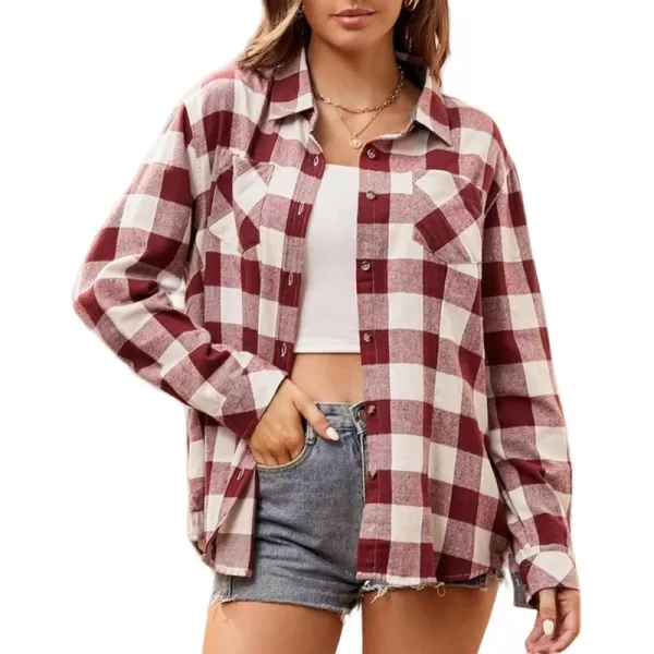 Alex Vando Womens Flannel Shirt Regular Long Sleeve Button Down Flannel Shirts for Women