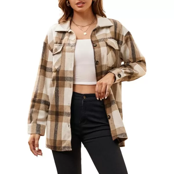 Alex Vando Womens Flannel Shirt Regular Long Sleeve Button Down Flannel Shirts for Women