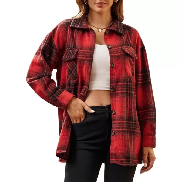 Alex Vando Womens Flannel Shirt Regular Long Sleeve Button Down Flannel Shirts for Women