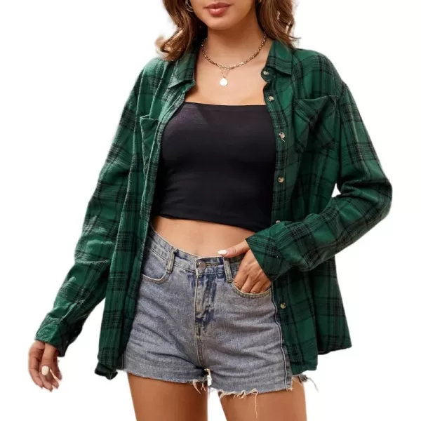Alex Vando Womens Flannel Shirt Regular Long Sleeve Button Down Flannel Shirts for Women