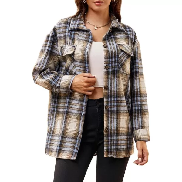 Alex Vando Womens Flannel Shirt Regular Long Sleeve Button Down Flannel Shirts for Women