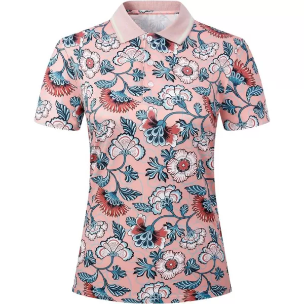 Alex Vando Women's Golf Shirts Moisture Wicking Short Sleeve Tops Solid Casual Shirts for Women