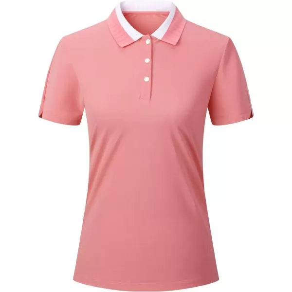Alex Vando Women's Golf Shirts Moisture Wicking Short Sleeve Tops Solid Casual Shirts for Women