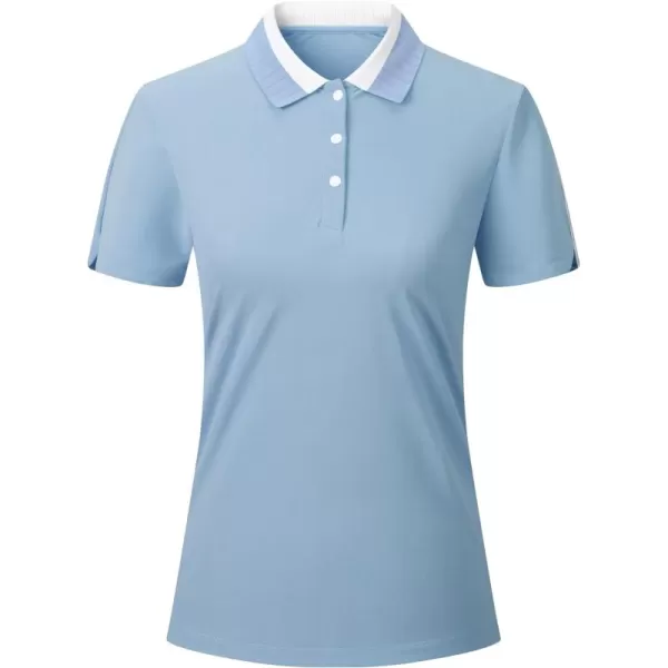 Alex Vando Women's Golf Shirts Moisture Wicking Short Sleeve Tops Solid Casual Shirts for Women