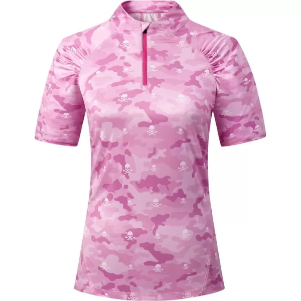 Alex Vando Women's Golf Shirts Moisture Wicking Short Sleeve Tops Solid Casual Shirts for Women