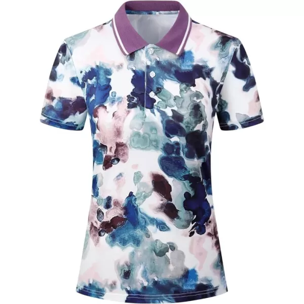 Alex Vando Women's Golf Shirts Moisture Wicking Short Sleeve Tops Solid Casual Shirts for Women