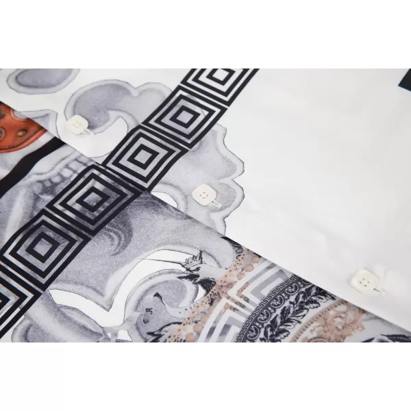 Alex Vando Mens Digital Printing Dress Shirts Iron-Free Regular Fit Party Button Down Shirt