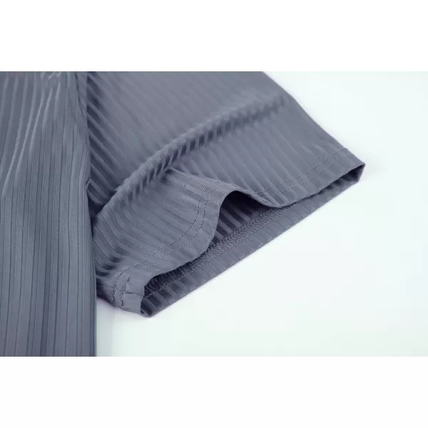 Alex Vando Mens Nylon 4-Way Stretch Dress Shirts Ribbed Knitted Shirt for Men