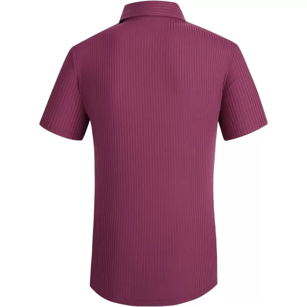 Alex Vando Mens Nylon 4-Way Stretch Dress Shirts Ribbed Knitted Shirt for Men