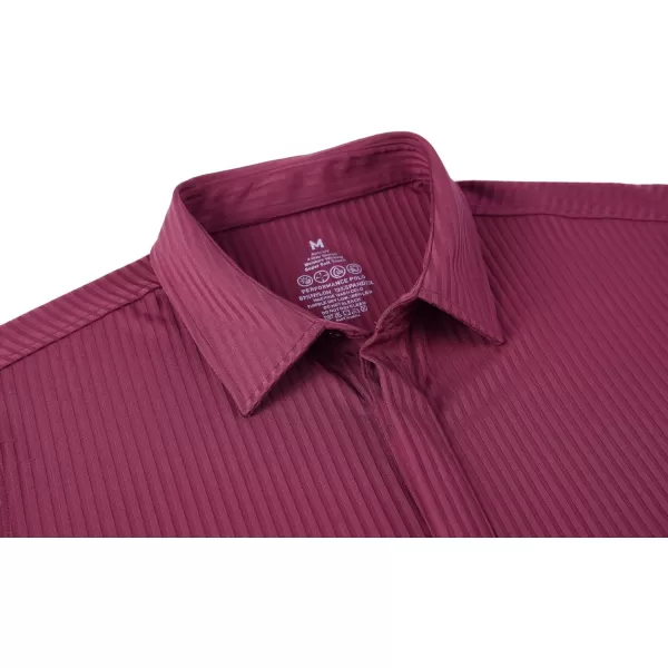 Alex Vando Mens Nylon 4-Way Stretch Dress Shirts Ribbed Knitted Shirt for Men