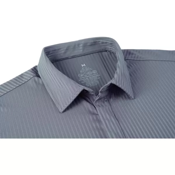 Alex Vando Mens Nylon 4-Way Stretch Dress Shirts Ribbed Knitted Shirt for Men