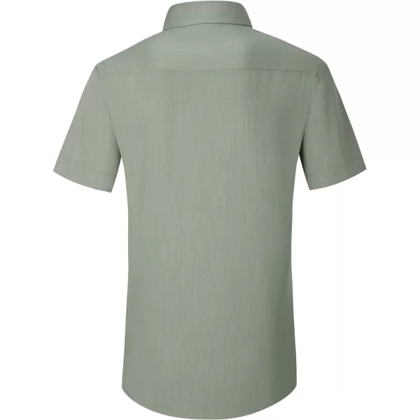 Alex Vando Mens Short Sleeve Dress Shirt Solid Rayon Button Down Shirt
