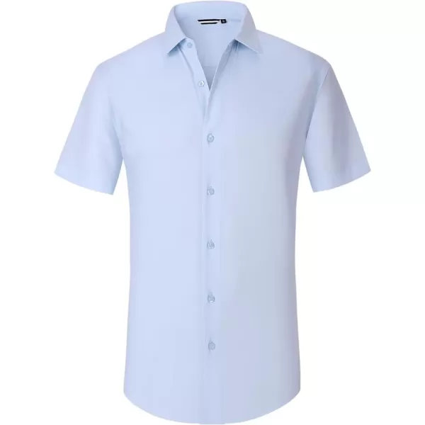 Alex Vando Mens Short Sleeve Dress Shirt Solid Rayon Button Down Shirt