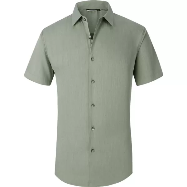 Alex Vando Mens Short Sleeve Dress Shirt Solid Rayon Button Down Shirt