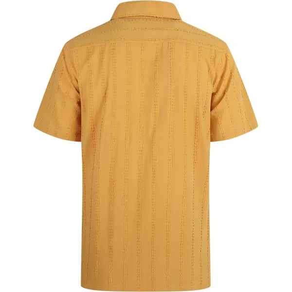 Alex Vando Mens Cotton Jacquard Camp Shirt Short Sleeve Summer Vocation Casual Shirts