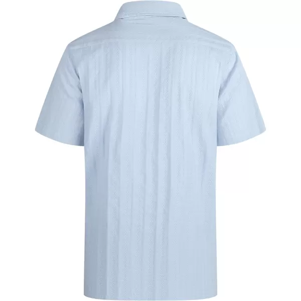 Alex Vando Mens Cotton Jacquard Camp Shirt Short Sleeve Summer Vocation Casual Shirts