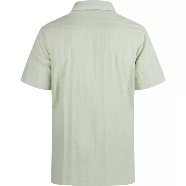Alex Vando Mens Cotton Jacquard Camp Shirt Short Sleeve Summer Vocation Casual Shirts