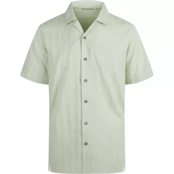 Alex Vando Mens Cotton Jacquard Camp Shirt Short Sleeve Summer Vocation Casual Shirts